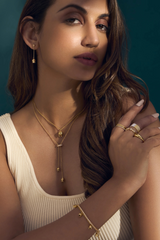 Tulip Drop Lariat Silver Necklace