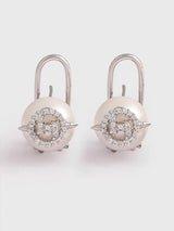 Monogrammed Spike Pearl Studs