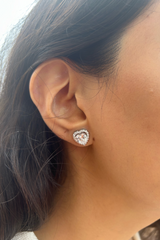 Detachable Heart Halo Solitaire Studs