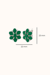 Green Onyx Princess Earring Studs