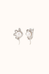 Pearl & Zicron Wildflower Earrings