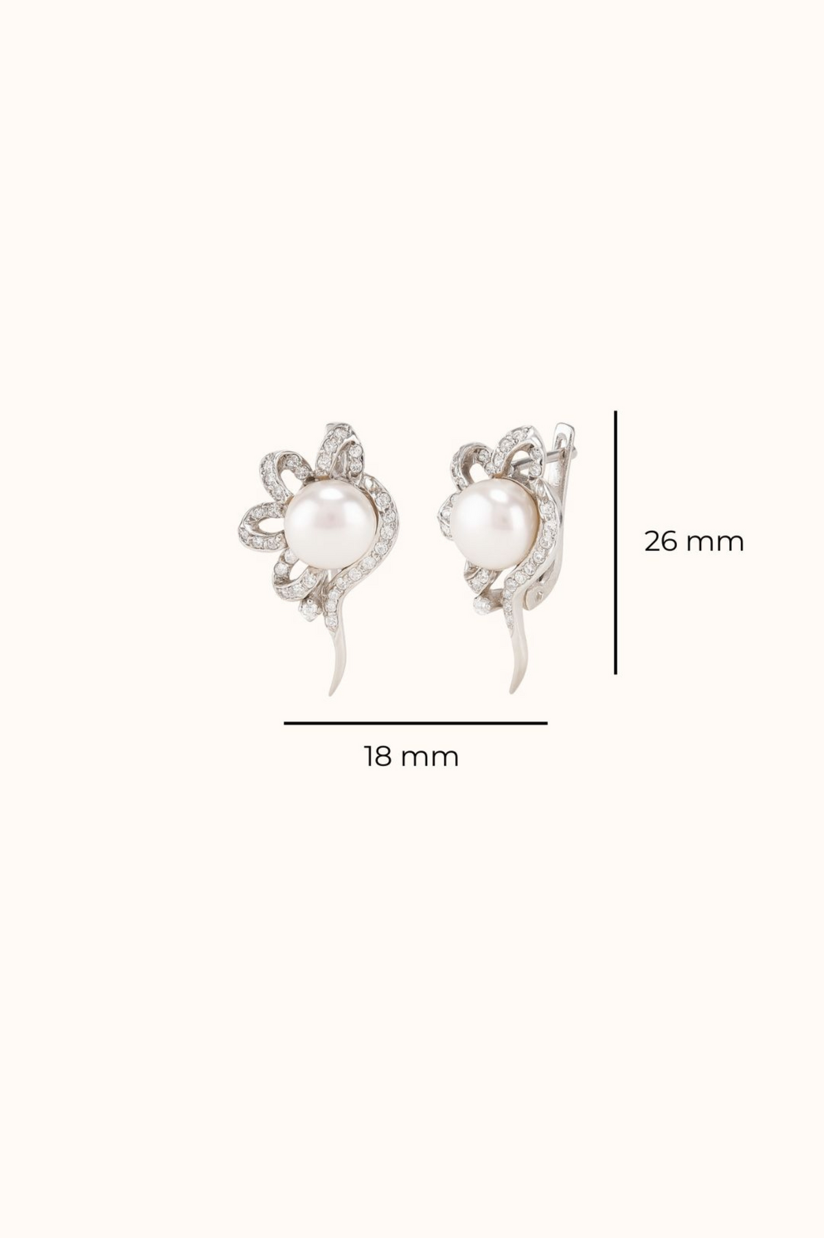Pearl & Zicron Wildflower Earrings