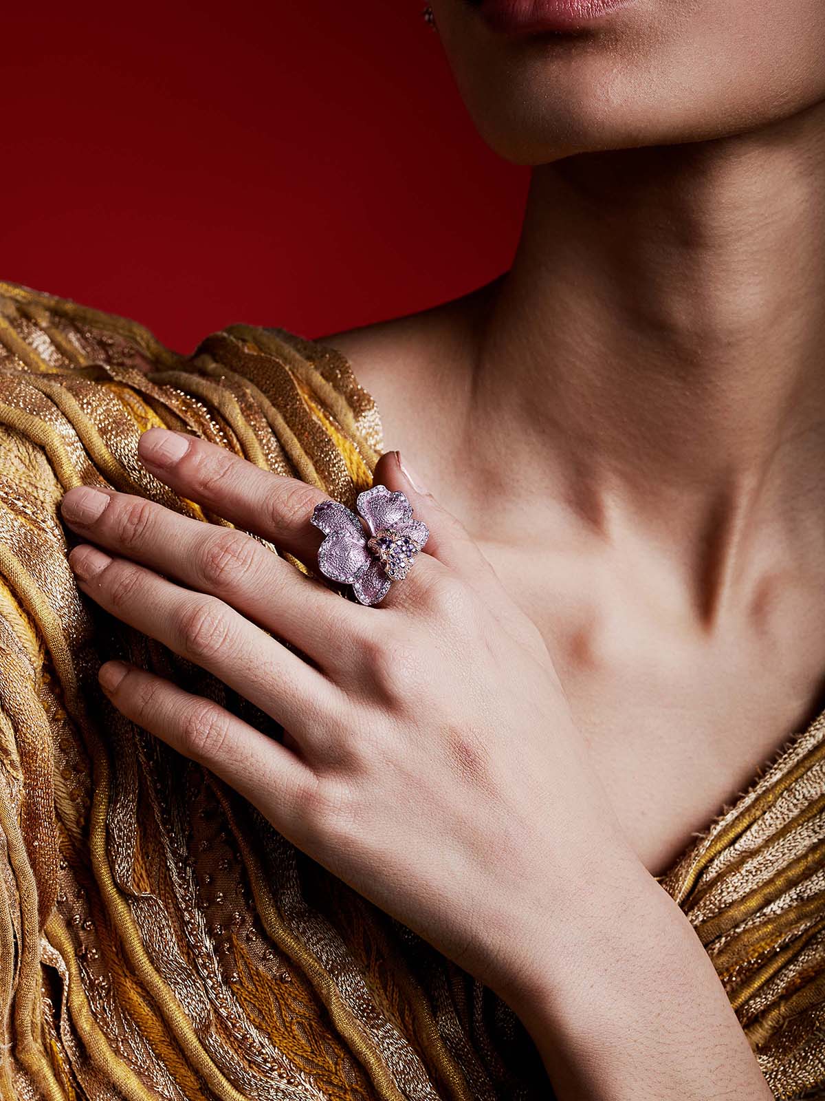 Orchid Whispers Cocktail Ring