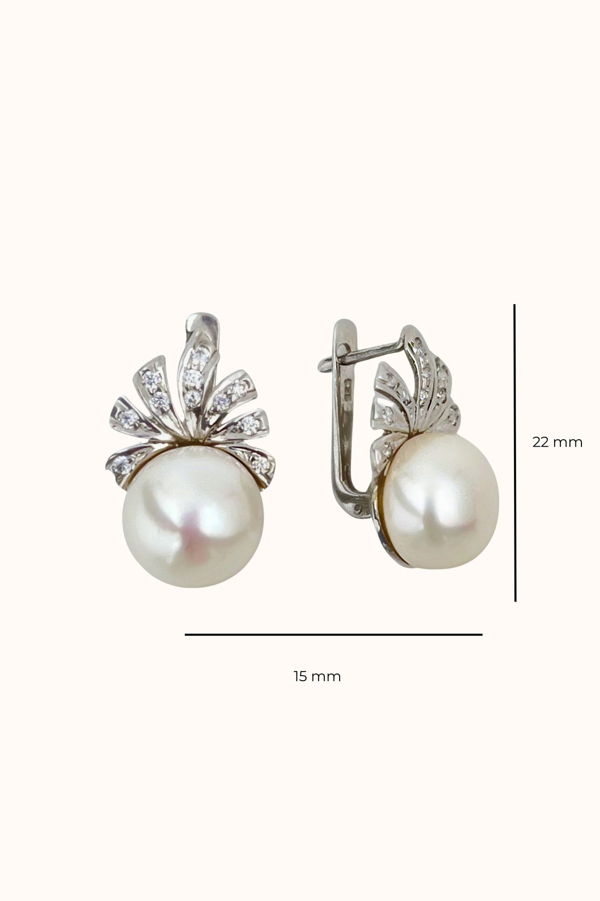 Crown Pearl Earring Studs