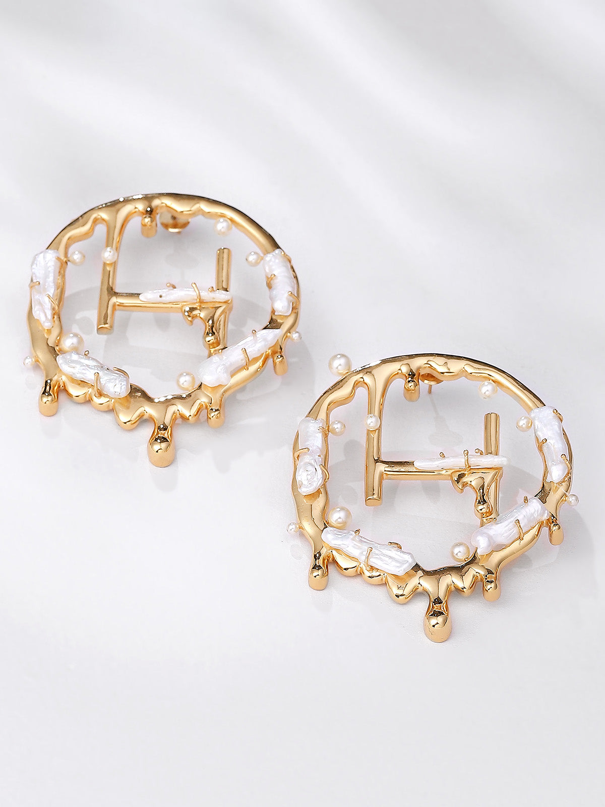 Pearl Monogram Earrings