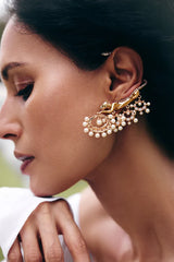Pearl Veil Leopard Earcuffs