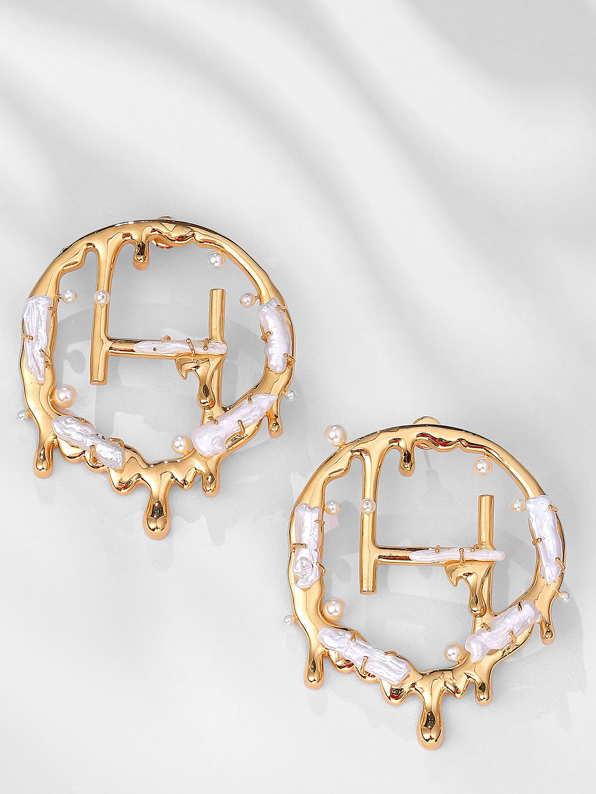 Pearl Monogram Earrings