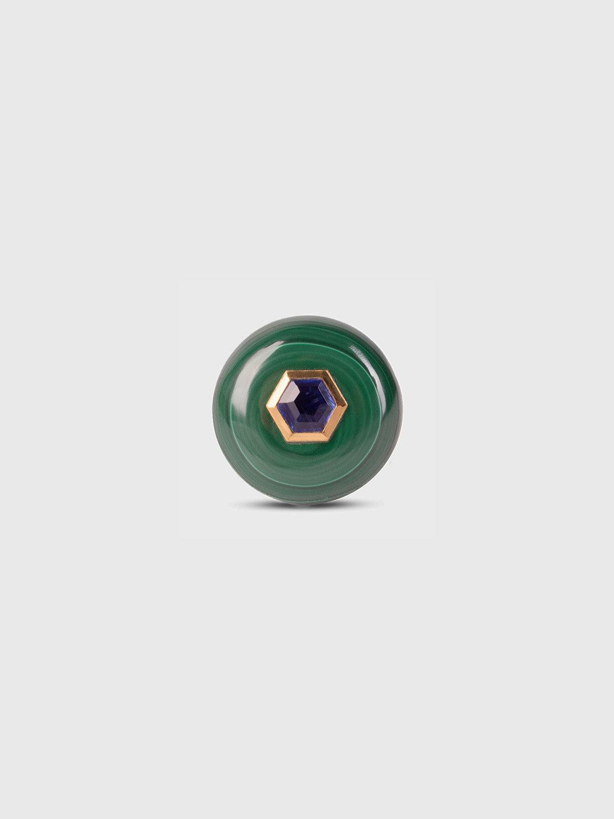 Genesis Malachite Round & Kyanite Hexagon Ring