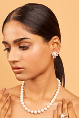 Pearl & Zicron Wildflower Earrings