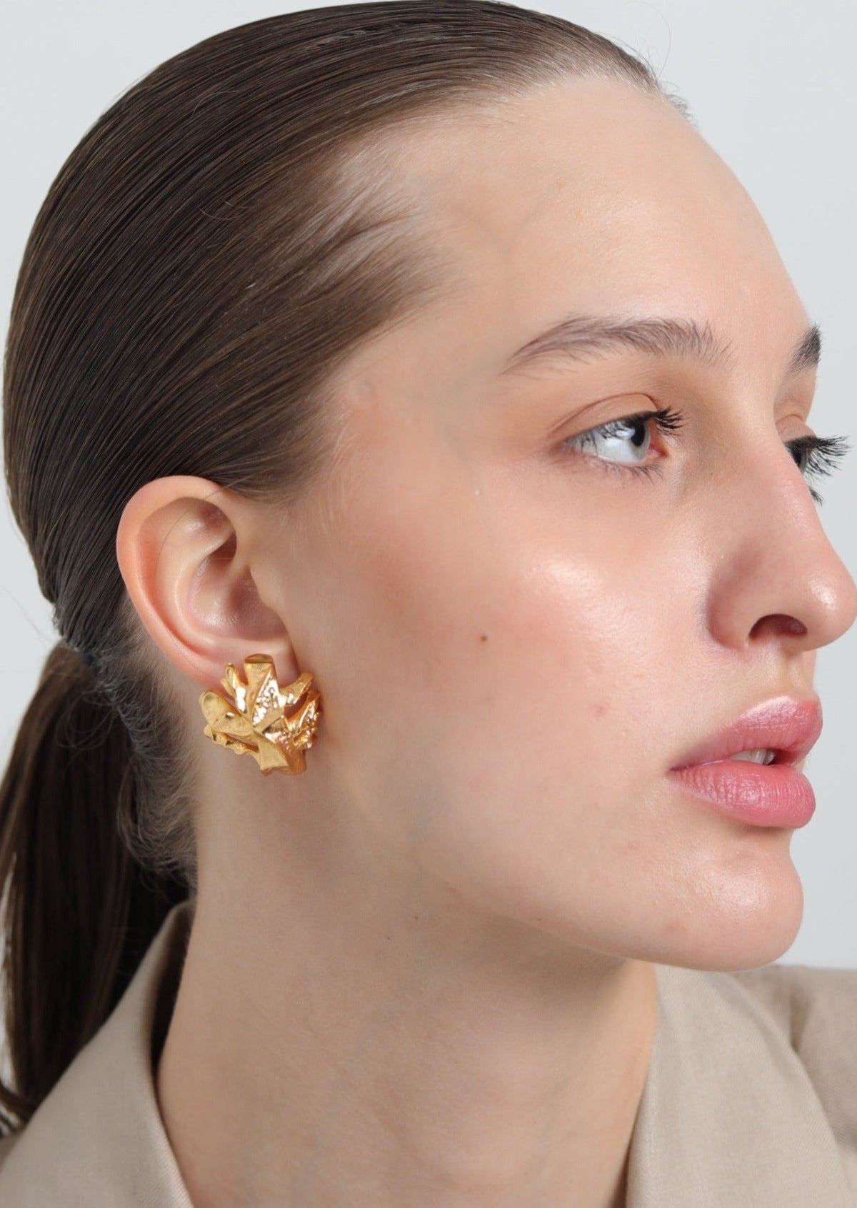 Golden Button Mini Studs