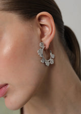Silver Inscripted Midi Hoops