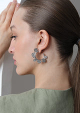 Silver Inscripted Midi Hoops