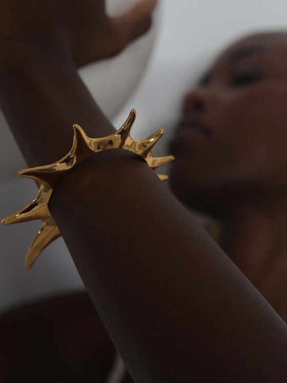 Gold Thorn Bangle