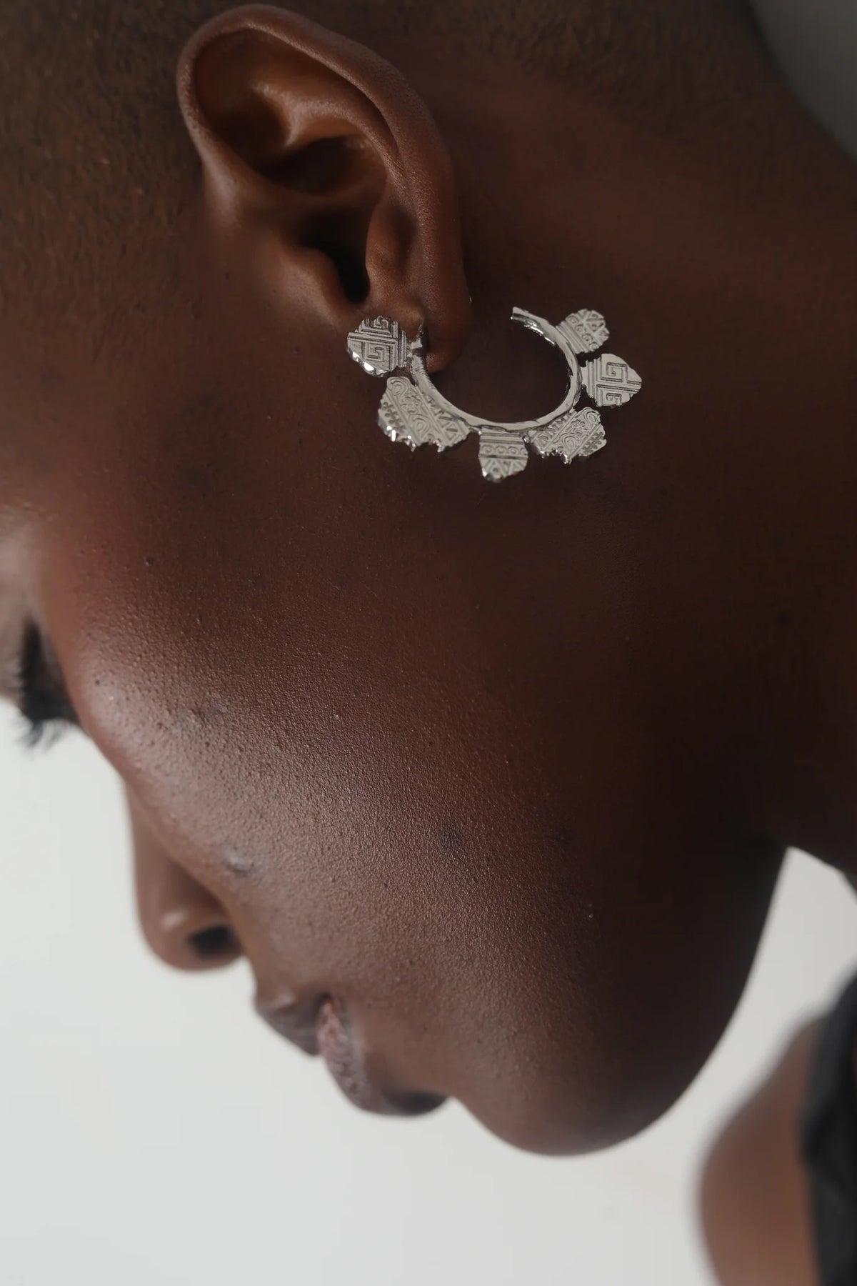 Silver Inscripted Midi Hoops