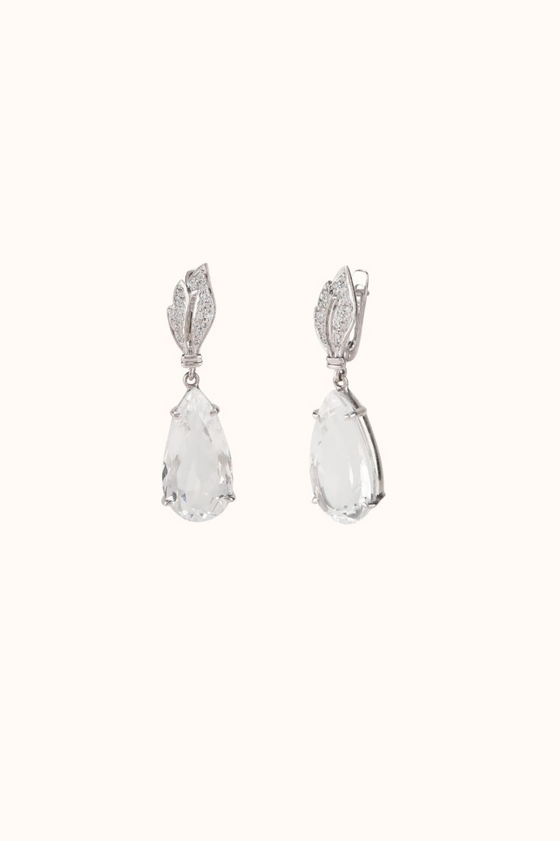 Clear Quartz Drop Earrings
