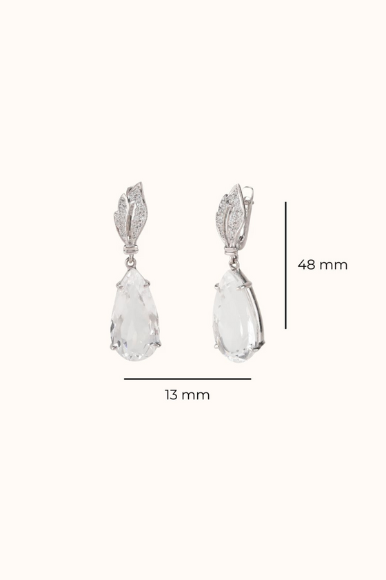 Clear Quartz Drop Earrings