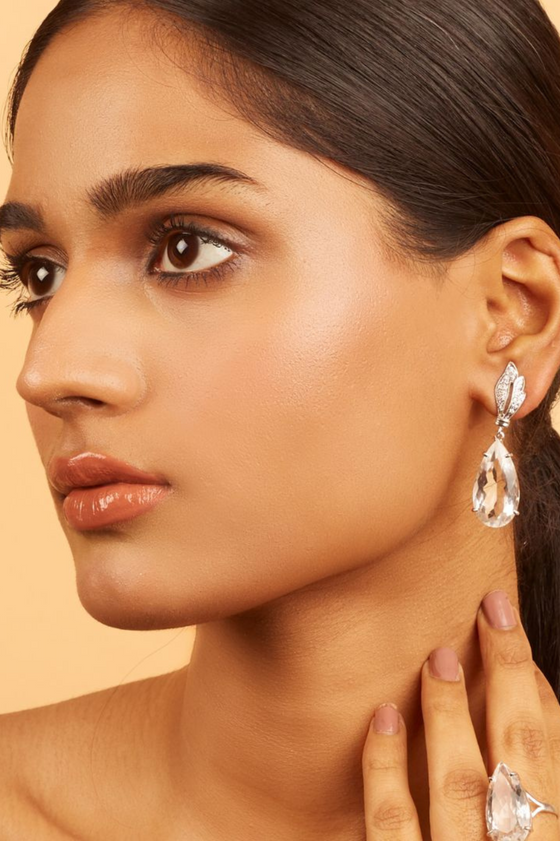 Clear Quartz Drop Earrings