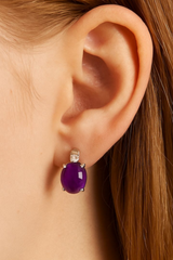 Amethyst Shooting Star Earring Studs