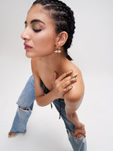 Mauni Roy in Drip Nail Rings