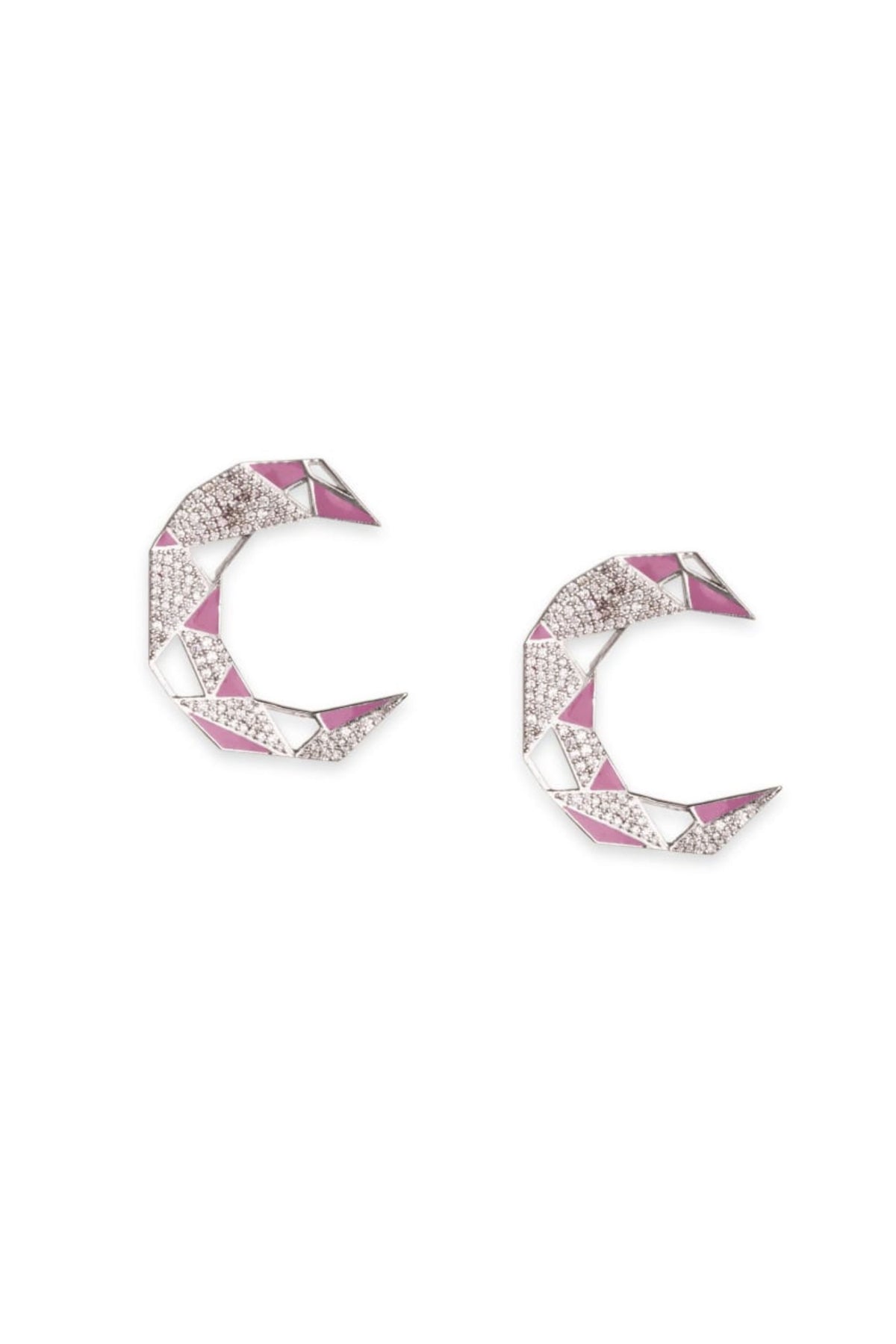 Sculpted Crescent Studs