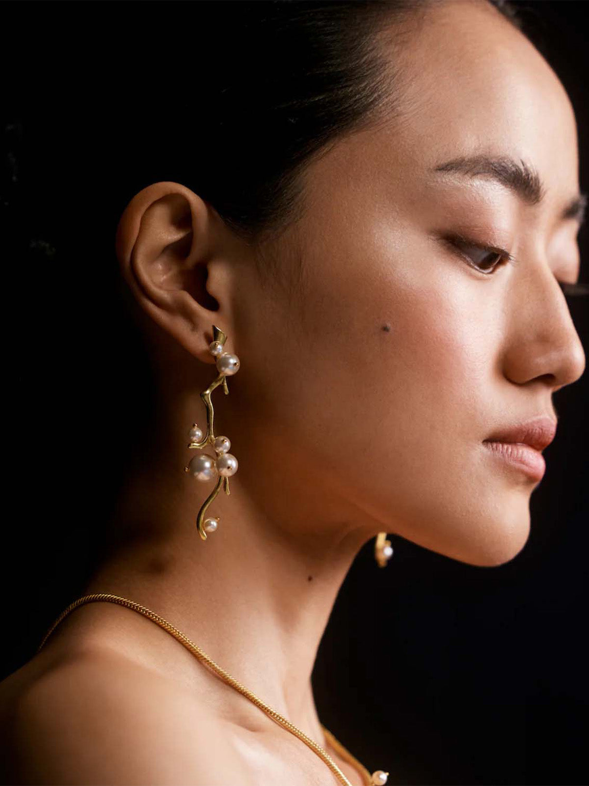 Pearl and Twig Statement Studs