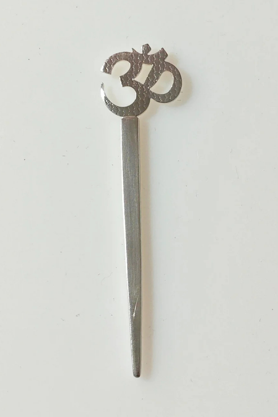Silver Plated Om Pooja Tilak Stick