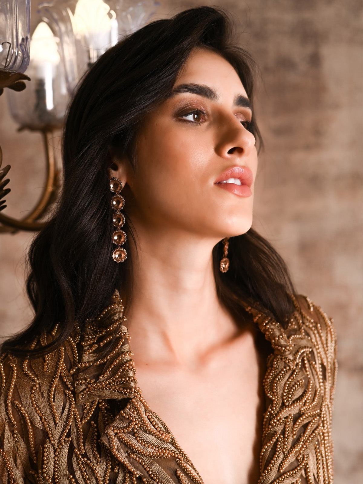Cascaded Rose Gold Danglers