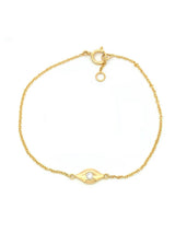 Single Flush Diamond Evil Eye Bracelet