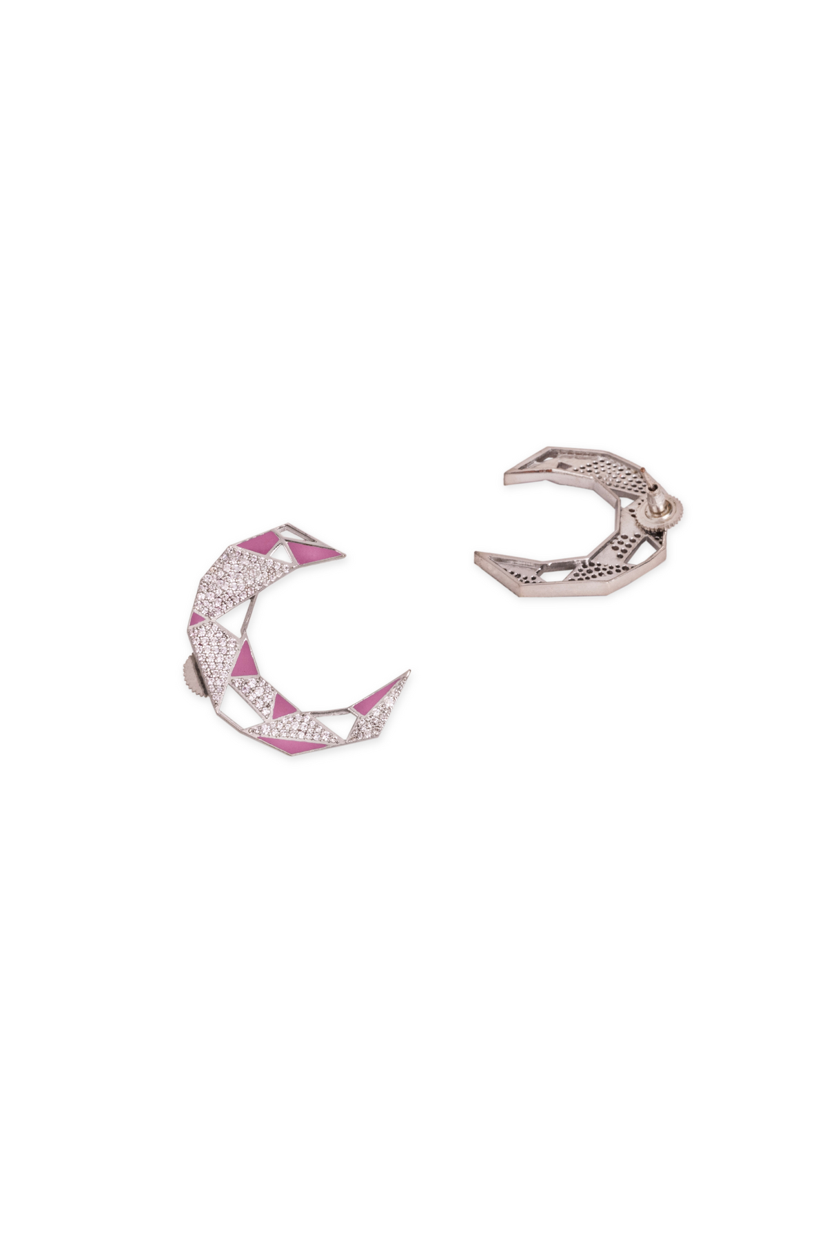 Sculpted Crescent Studs