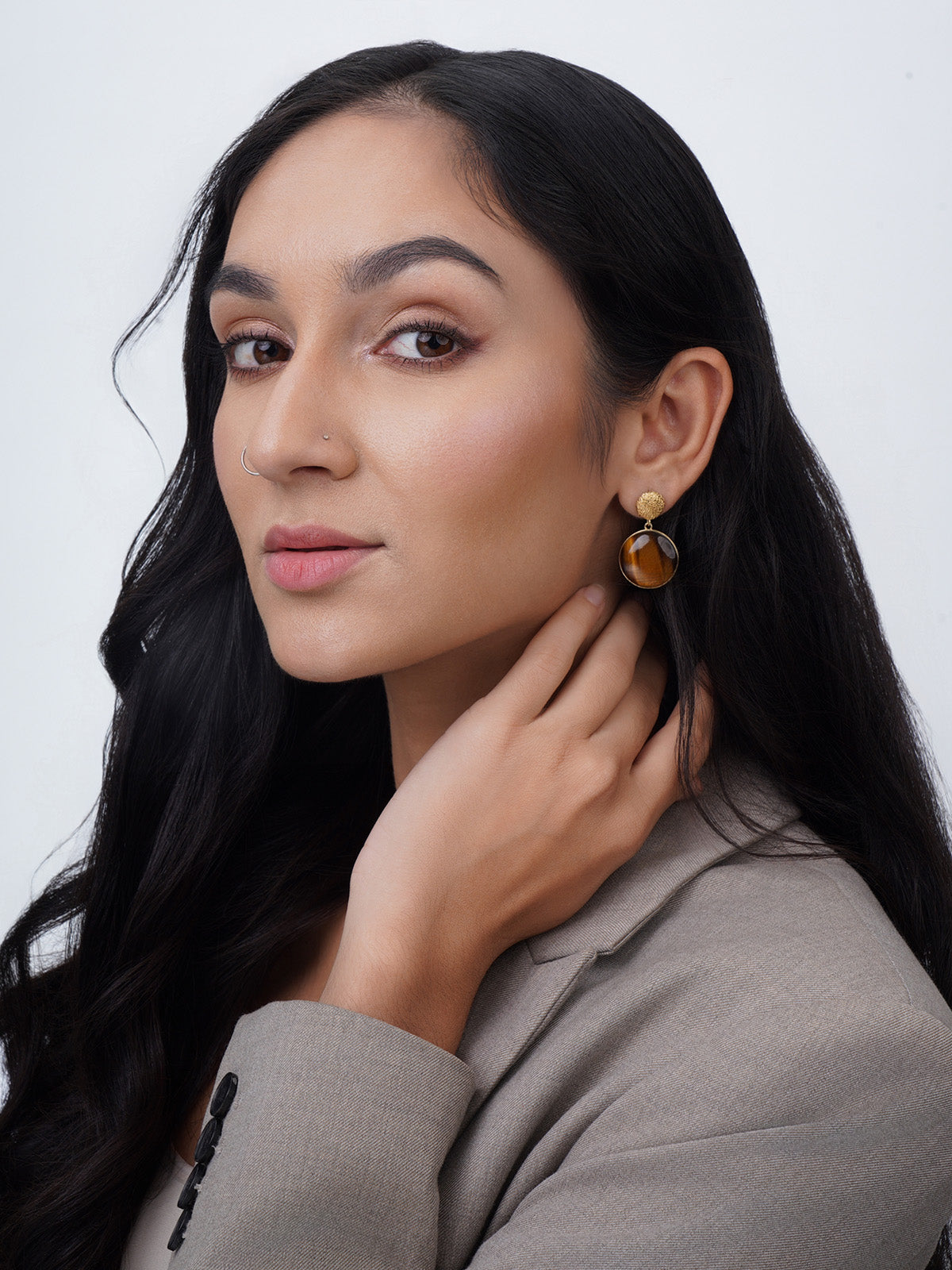 Tigers Eye Drop Studs