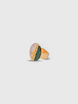 Luna Mother of Pearl and Malachite Ring