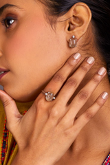 Golden Rutile Shooting Star Earring Studs