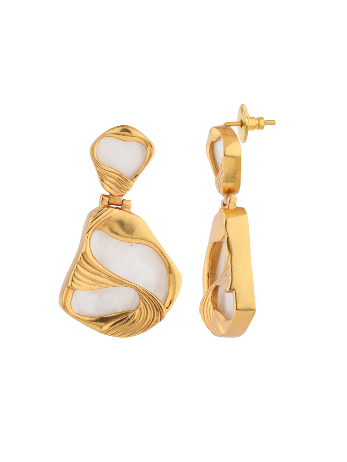 Mini Pearl & Gold Earrings