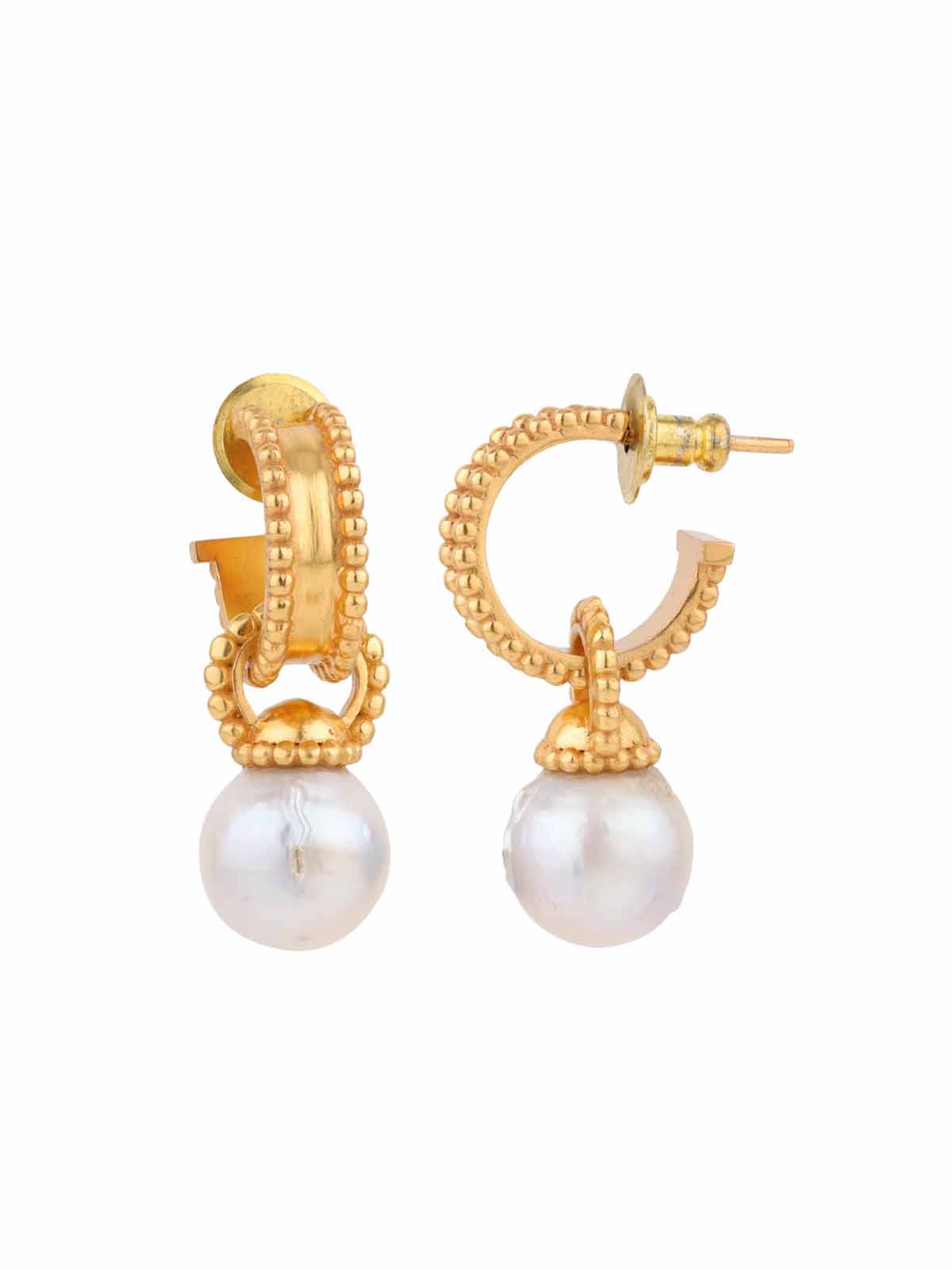 Rakul Preet - Oyster Baroque Mini Hoops