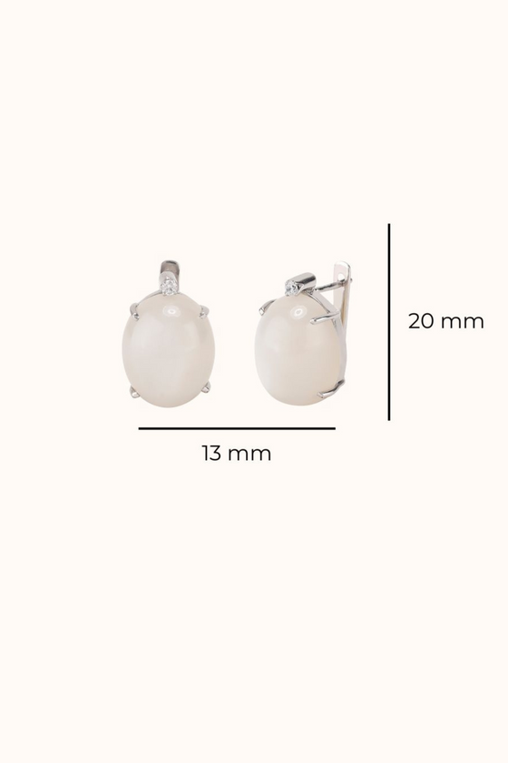 Moon Stone Shooting Star Earring Studs