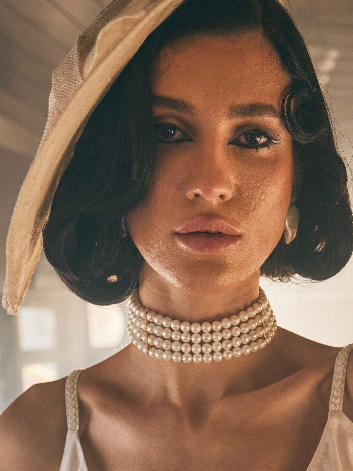 Multi layer Pearl Choker