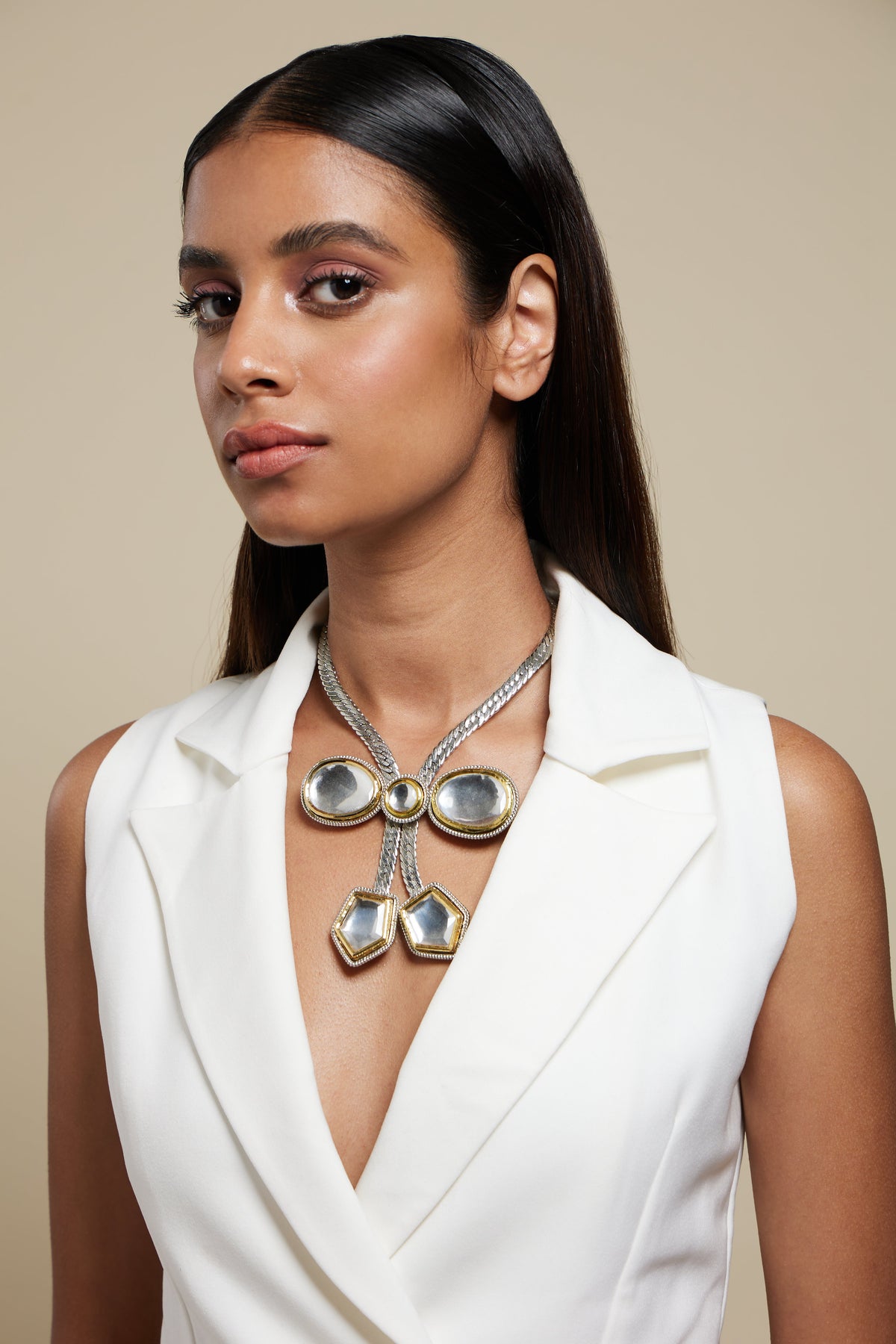 Polki Bow Necklace