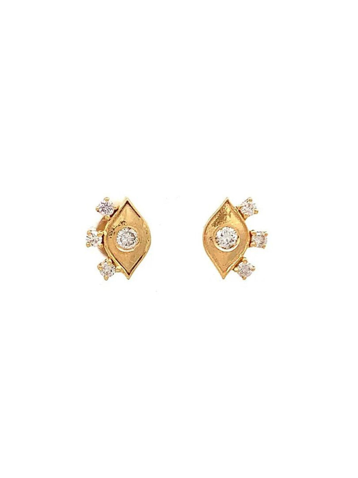 Evil eye diamond studs