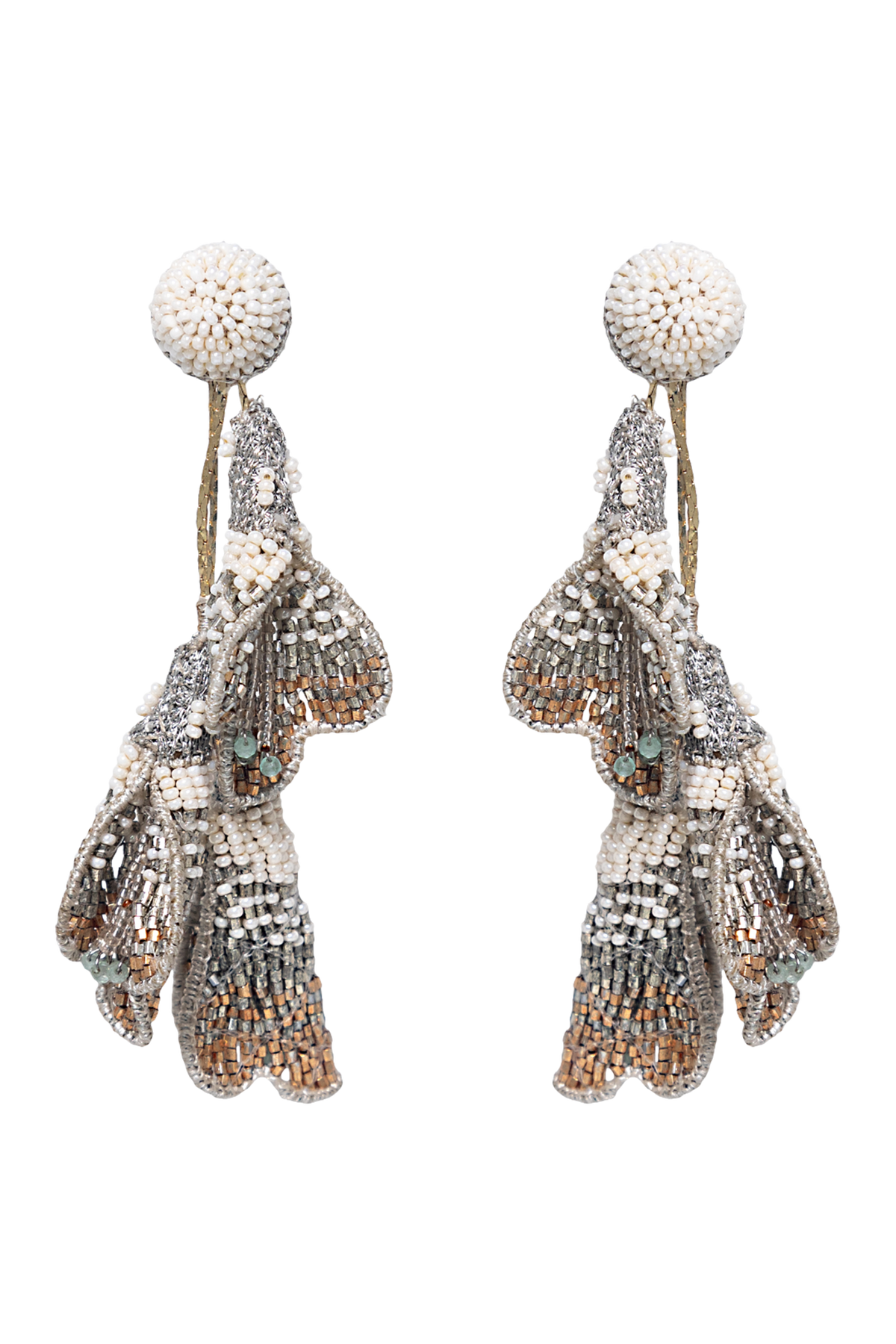 Silver Luxe Floral Sculpt Earrings