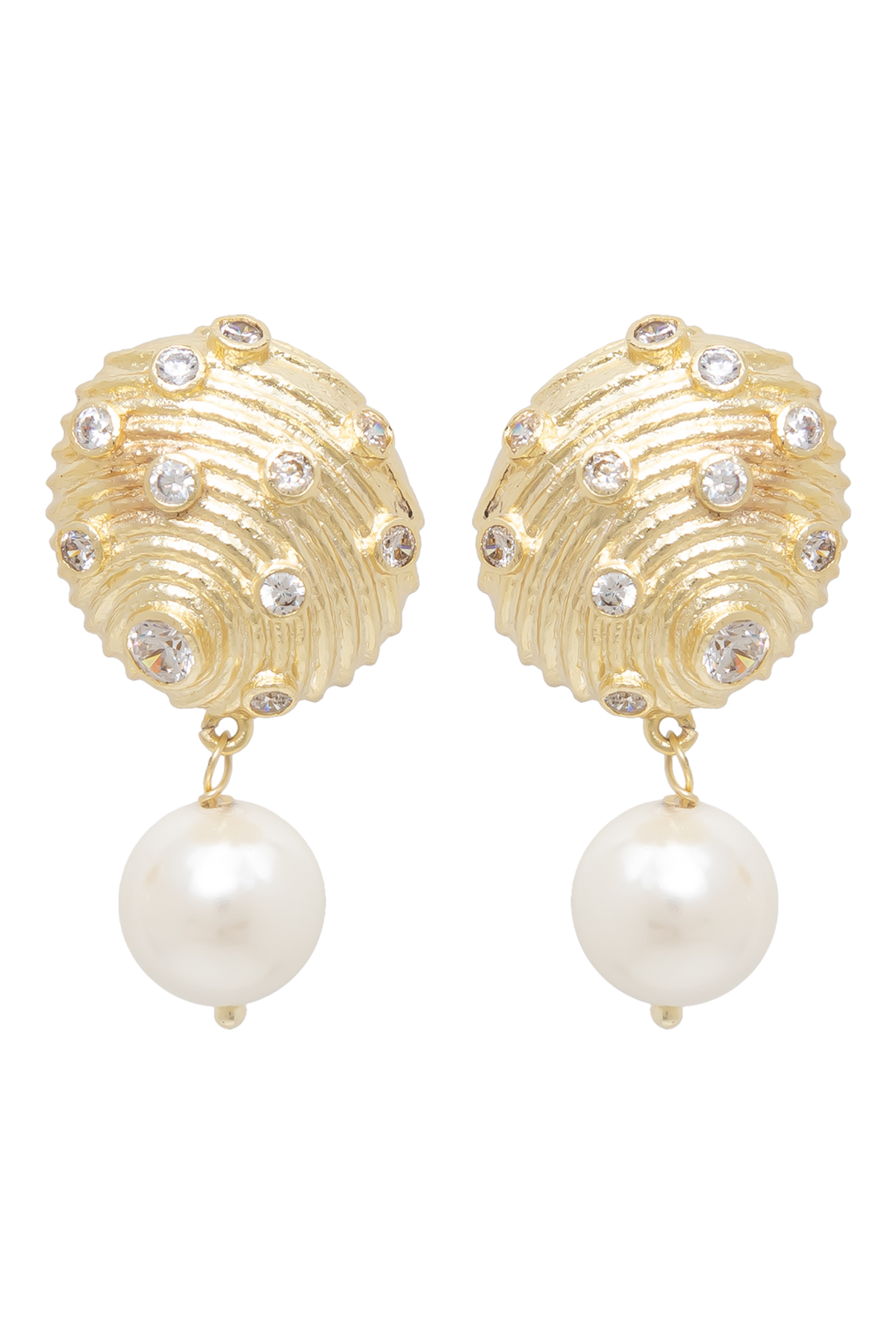Vintage Glam Pearl Dome Earrings