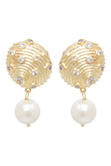 Vintage Glam Pearl Dome Earrings