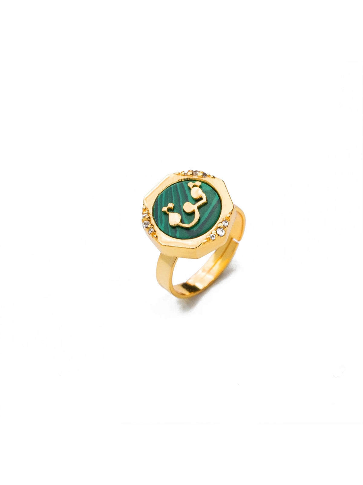 Green Qua Studded Ring