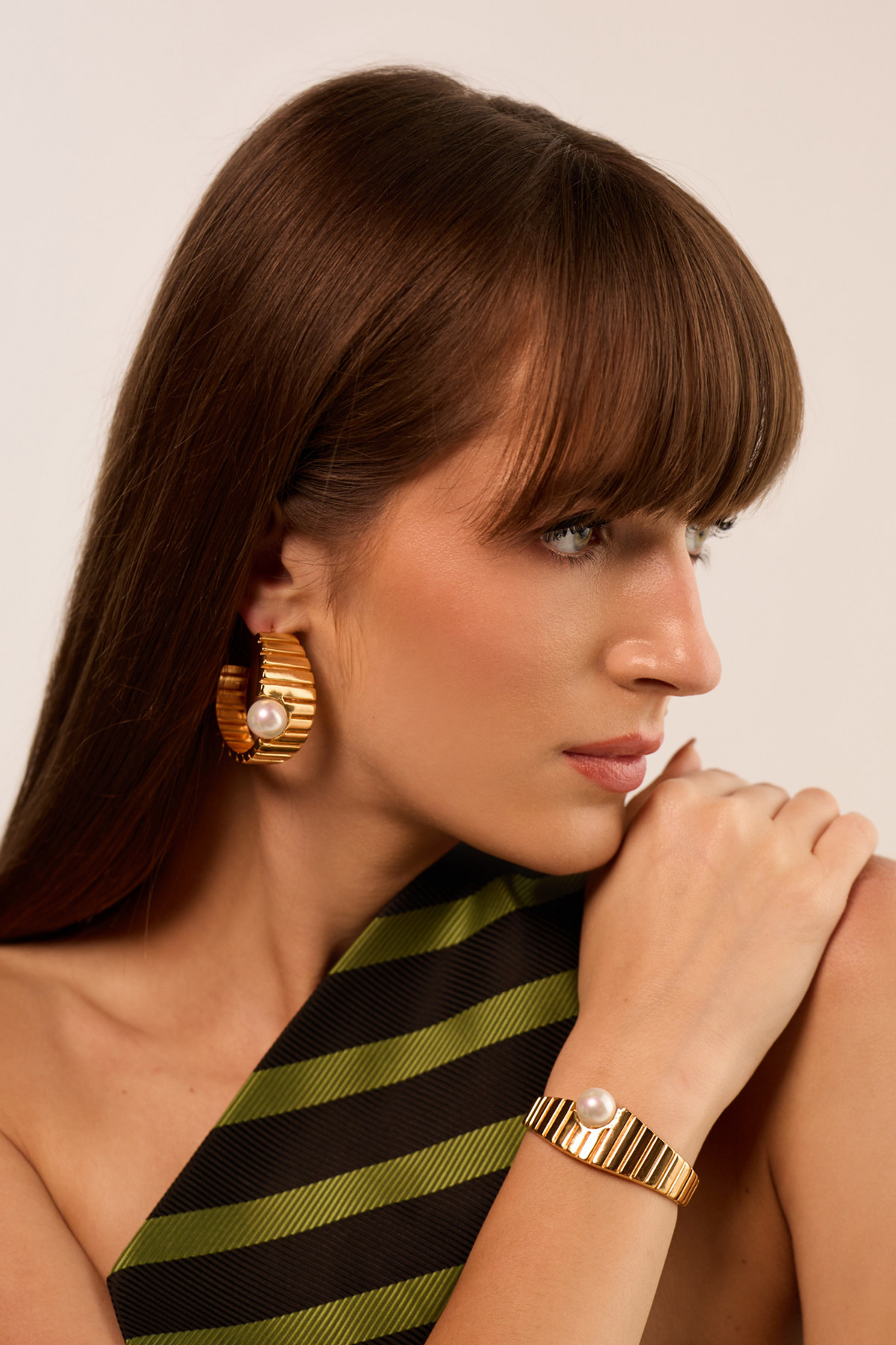 Crown Pearl Cuff Bracelet