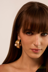 Majestic Pearl Hoop Earrings