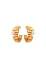 Majestic Pearl Hoop Earrings