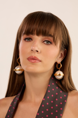 Royal Pearl Hoop Earrings
