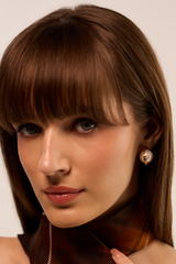 Empire Pearl Button Studs Earrings