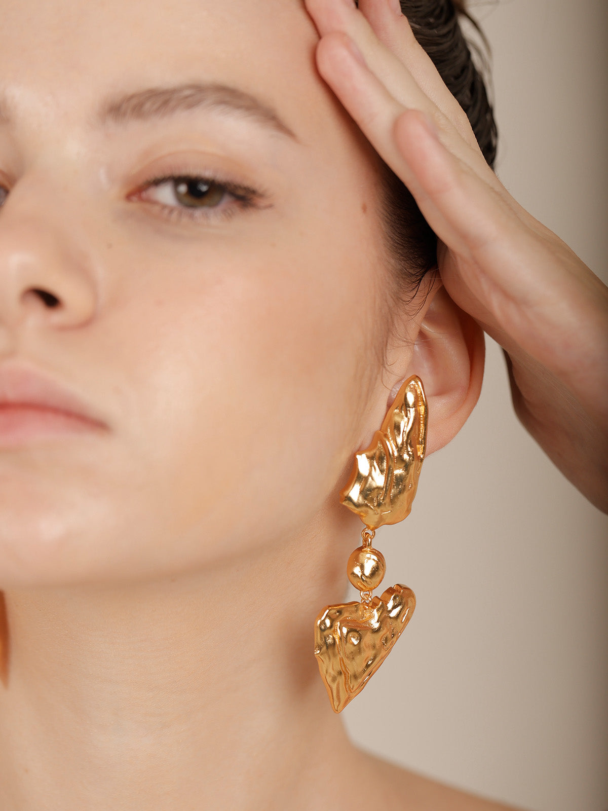 Irregular Beaten Gold Earrings