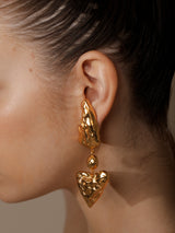 Irregular Beaten Gold Earrings