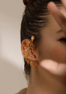  Golden Botanical Earcuffs